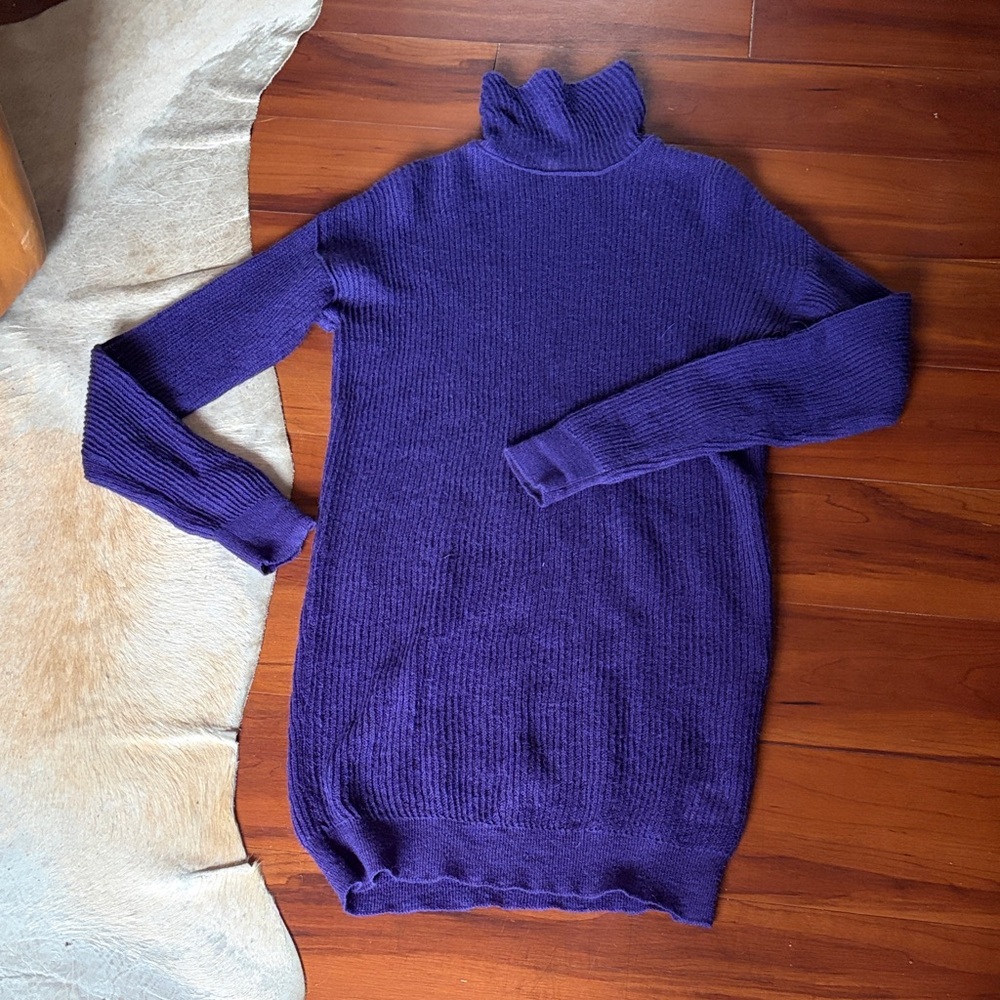Stella McCartney Rich Purple Turtleneck Sweater Dress Sz 40